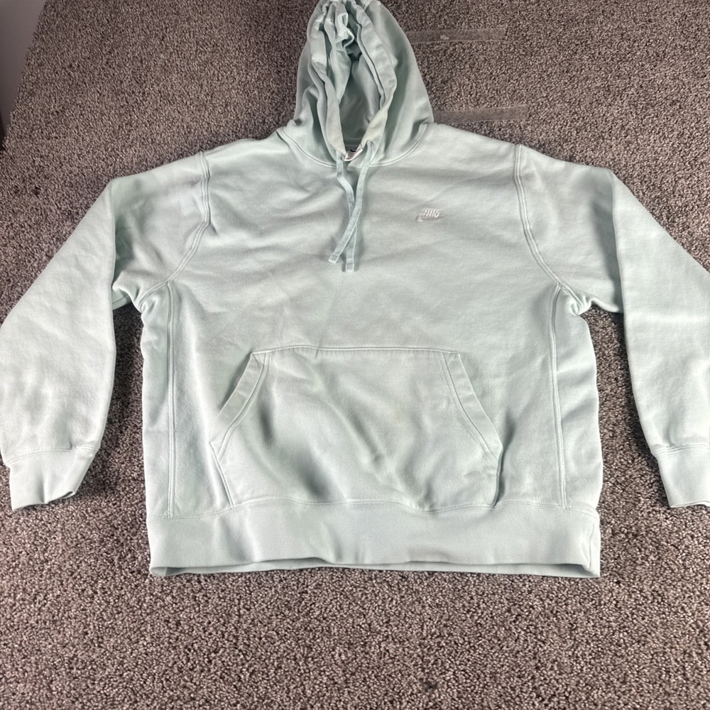 Mens Size Large Nike Sportswear Club Fleece Pullover Hoodie Pale Green